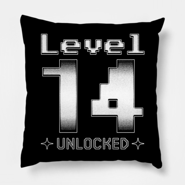 Level 14 Unlocked Pillow by  magiccatto