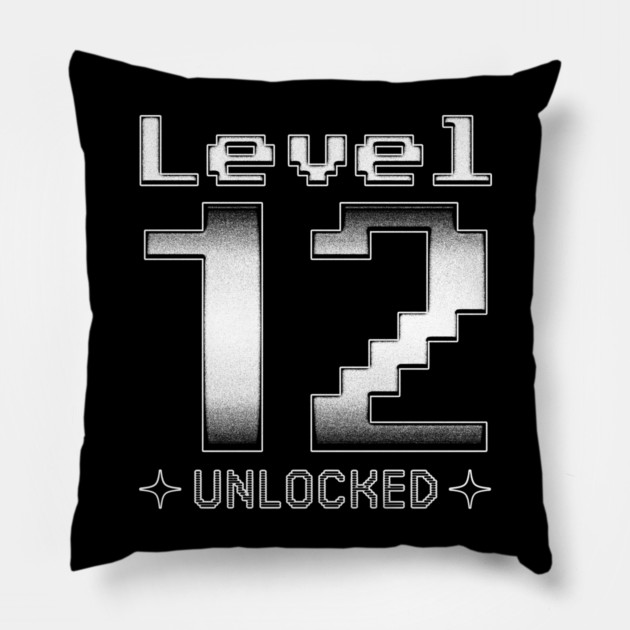 Level 12 Unlocked Pillow by  magiccatto