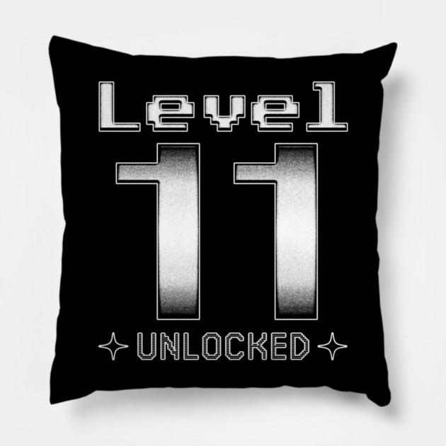 Level 11 Unlocked Pillow by  magiccatto