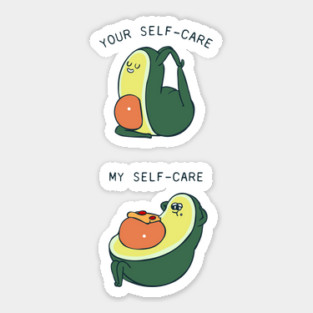 Self Care Avocado Sticker