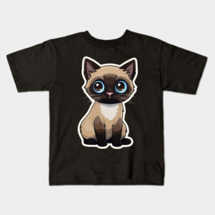 Cute Siamese Cat Lover Funny Siamese Cat Kids T-Shirt