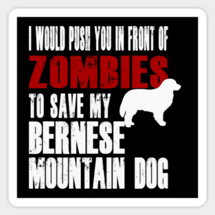 I Would Push You In Front Of Zombies To Save My Bernese Mountain Dog Magnet