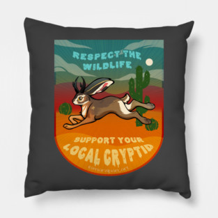 Jackalope- Support Your Local Cryptid Pillow