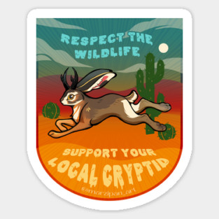 Jackalope- Support Your Local Cryptid Sticker
