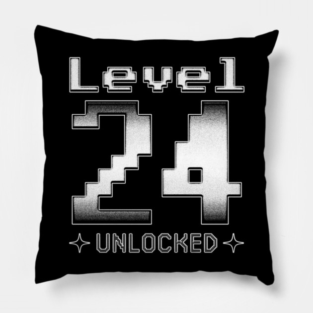 Level 24 Unlocked Pillow by  magiccatto