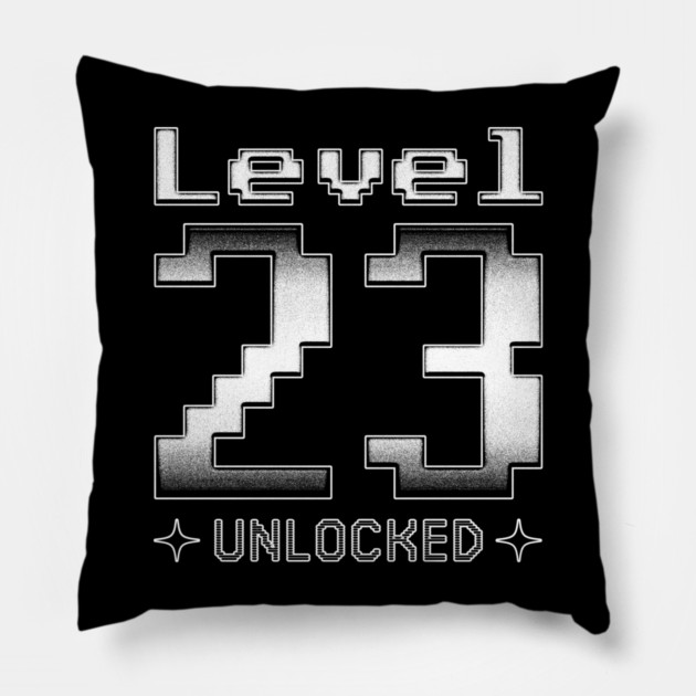 Level 23 Unlocked Pillow by  magiccatto