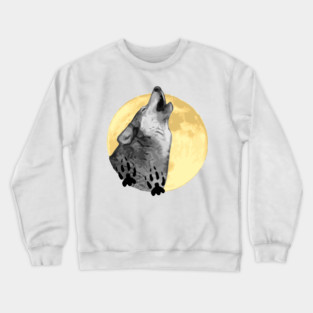 Wolf Design, howling at the moon, wildlife Crewneck Sweatshirt