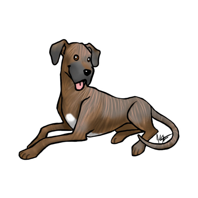 Dog - Great Dane - Brindle Natural Ears by Jen's Dogs Custom Gifts and Designs