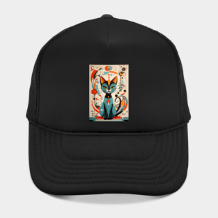 Retro MCM Atomic Cat Hat