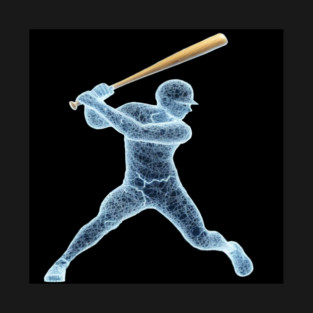 [Square Background] Baseball Player Swinging Bat - Digital Art T-Shirt
