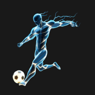 Soccer Player Kicking a Goal - Digital Art T-Shirt