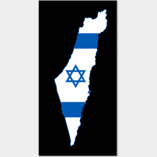 Israel Map Israeli flag Posters and Art