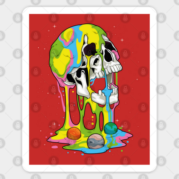 The Galaxy Skull Drip Sticker by GoshWow®
