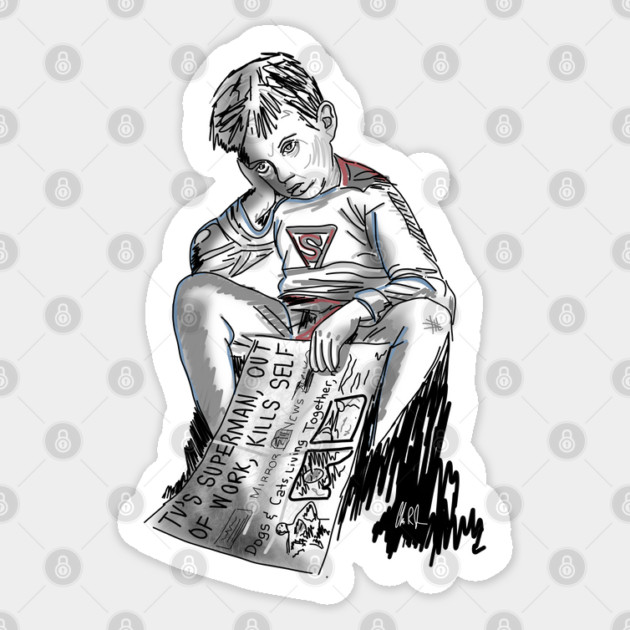 Bummed Out Superboy Sticker by 51Deesigns