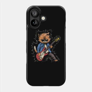 Rock 'n' Roll Cat Guitarist Phone Case