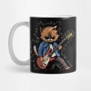 Rock 'n' Roll Cat Guitarist Mug