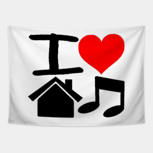 I Love House Music Tapestry