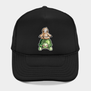 Yoga Sloth Riding turtle Hat