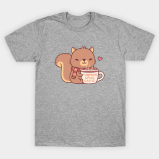 Cute Squirrel Loves Pumpkin Spice Latte T-Shirt