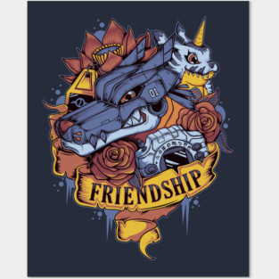 Digimon of friendship Gabumon - MetalGarurumon Tattoo Posters and Art
