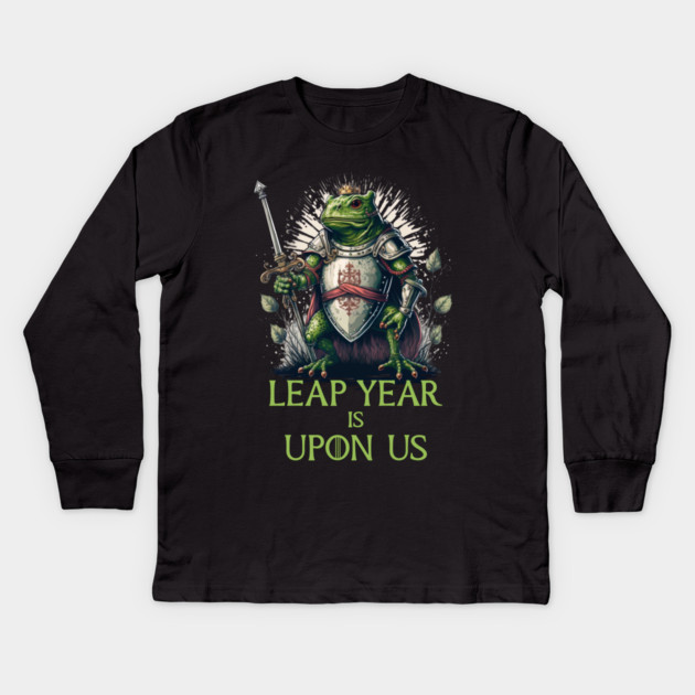 Lear Year Is Upon Us, Frog Warrior Kids Long Sleeve T-Shirt by HolidayBug