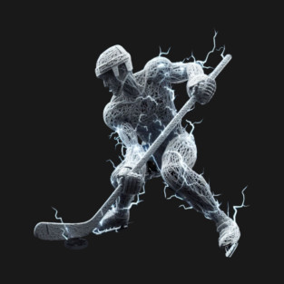 Hockey Player Slapping the Puck - Digital Art T-Shirt