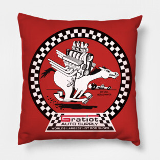 Vintage Gratiot Hot Rod Garage Sign  bought to you by MotorManiac Pillow