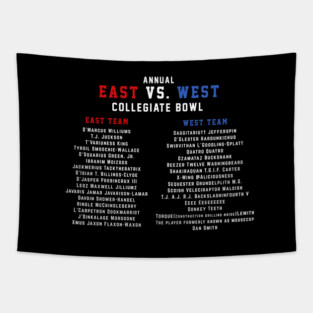 East vs. West Collegiate Bowl Rosters Tapestry