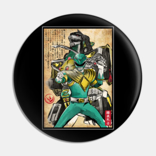 Green Ranger woodblock Pin