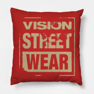 Vision Street Wear Skateboarding Disstresed 1980s Original Aesthetic Tribute 〶 Pillow