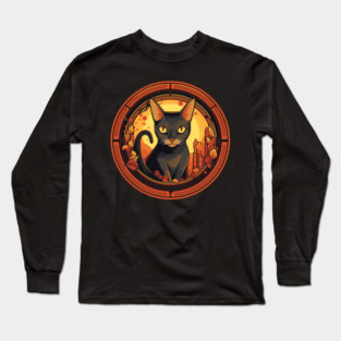 Abyssinian Cat Halloween, Cat Lover Long Sleeve T-Shirt