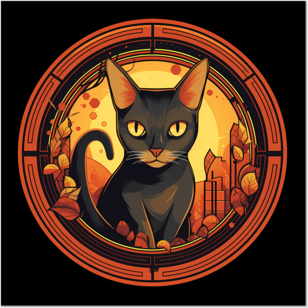 Abyssinian Cat Halloween, Cat Lover Wall Art by logiamerch