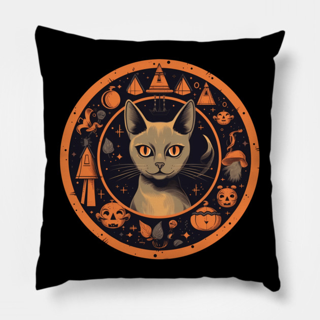 Abyssinian Cat Halloween, Cat Lover Pillow by logiamerch