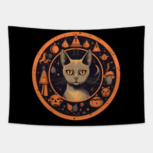 Abyssinian Cat Halloween, Cat Lover Tapestry