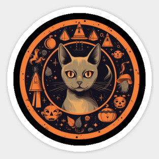 Abyssinian Cat Halloween, Cat Lover Sticker