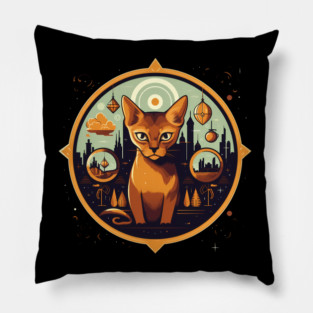 Abyssinian Cat Halloween, Cat Lover Pillow