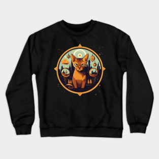 Abyssinian Cat Halloween, Cat Lover Crewneck Sweatshirt
