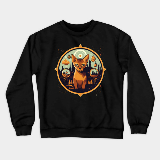 Abyssinian Cat Halloween, Cat Lover Crewneck Sweatshirt by logiamerch