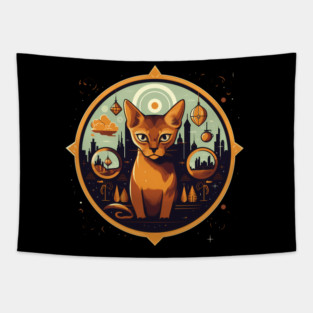 Abyssinian Cat Halloween, Cat Lover Tapestry