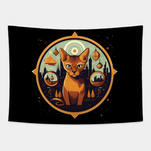 Abyssinian Cat Halloween, Cat Lover Tapestry by logiamerch