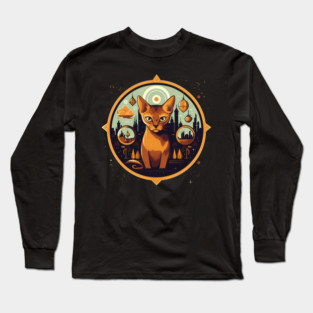 Abyssinian Cat Halloween, Cat Lover Long Sleeve T-Shirt