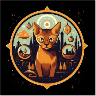 Abyssinian Cat Halloween, Cat Lover Posters and Art