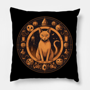 Abyssinian Cat Halloween, Cat Lover Pillow
