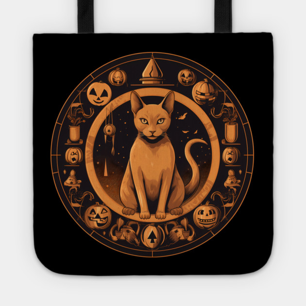 Abyssinian Cat Halloween, Cat Lover Tote by logiamerch