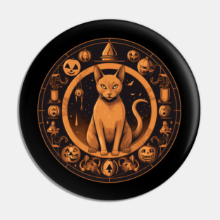 Abyssinian Cat Halloween, Cat Lover Pin