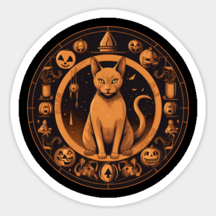 Abyssinian Cat Halloween, Cat Lover Sticker