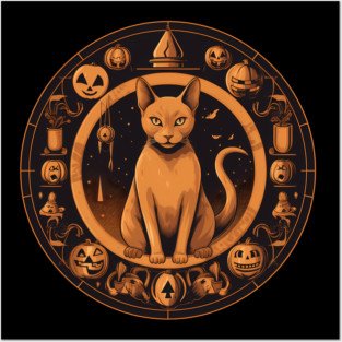 Abyssinian Cat Halloween, Cat Lover Posters and Art
