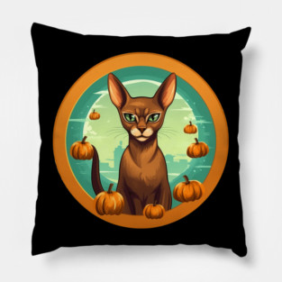 Abyssinian Cat Halloween, Cat Lover Pillow