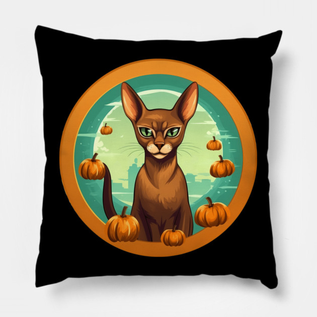Abyssinian Cat Halloween, Cat Lover Pillow by logiamerch