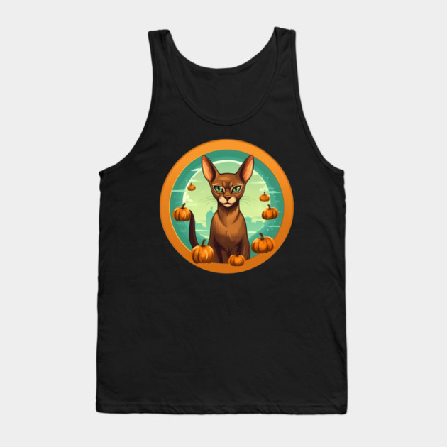 Abyssinian Cat Halloween, Cat Lover Tank Top by logiamerch